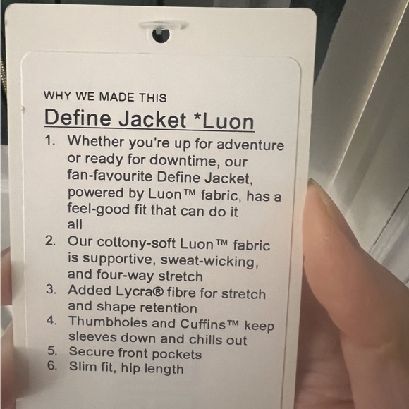 Lululemon Define Jacket - BNWT Everglades Green size 8 - Picture 3 of 4